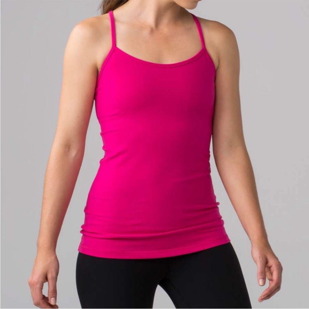 lululemon Power Y tank top in jeweled magenta, size 10, EUC